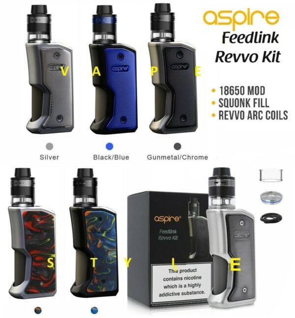 ASPIRE Feedlink Revvo Kit MOD ARC Coil Squonk Feedlink MOD 2ml Revvo Boost Tank - vapeswholesale