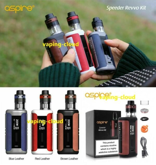 Aspire Speeder Revvo Vape Leather E-Cigarette 200W Mod Kit RTA tank 2ml - vapeswholesale