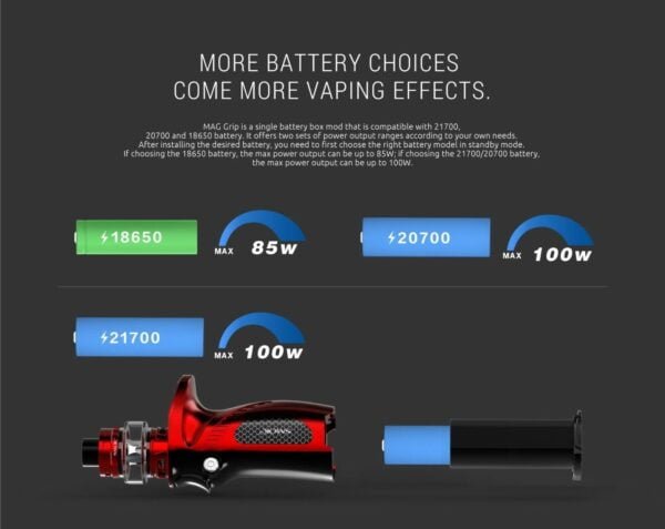 SMOK MAG GRIP MOD KIT VAPE E-CIGARETTE VAPORIZER 2ML TFV MINI V2 TANK 100W - vapeswholesale