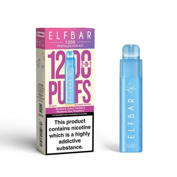 elfbar 1200 blueberry edition 1 Elf Bar 1200 2in1 Prefilled Pod Vape Kit | Best Price UK | 1 x 5 Pcs