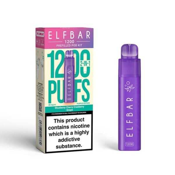 elfbar 1200 purple edition 1 Elf Bar 1200 2in1 Prefilled Pod Vape Kit | Best Price UK | 1 x 5 Pcs