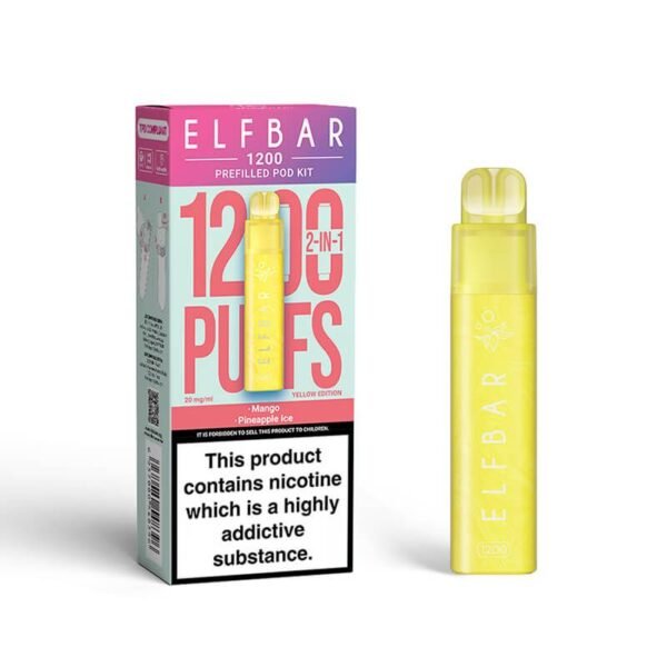 elfbar 1200 yellow edition 1 Elf Bar 1200 2in1 Prefilled Pod Vape Kit | Best Price UK | 1 x 5 Pcs