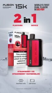 2 IN 1 FUSION 15K PUFFS DISPOSABLE VAPE POD KIT | Best Device | Best Price | UK